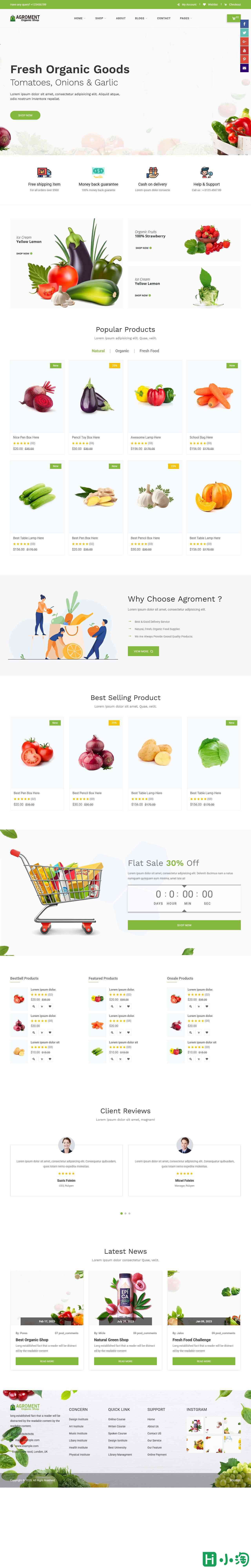 有机食品销售配送网店模板-PC预览